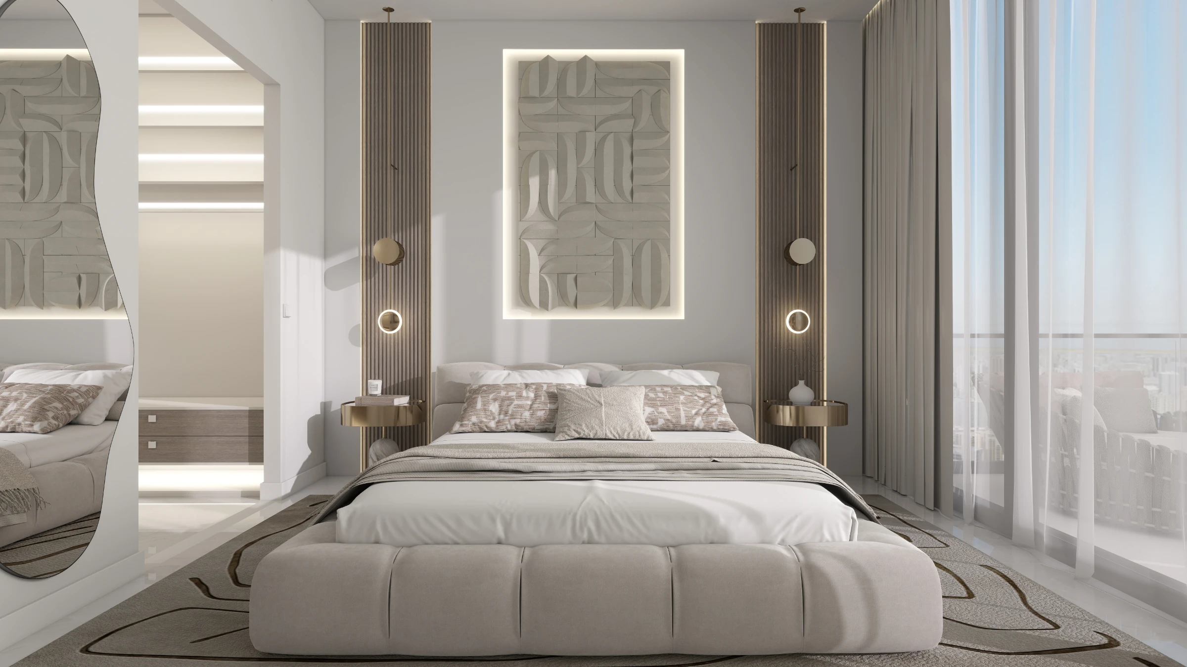 Berkeley Square — chambre et tête de lit sur mesure de jour
